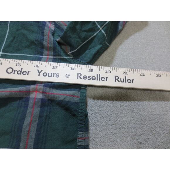 Panhandle Slim Mens Shirt Medium Western Wear Green Plaid Button Down - Picture 5 of 6